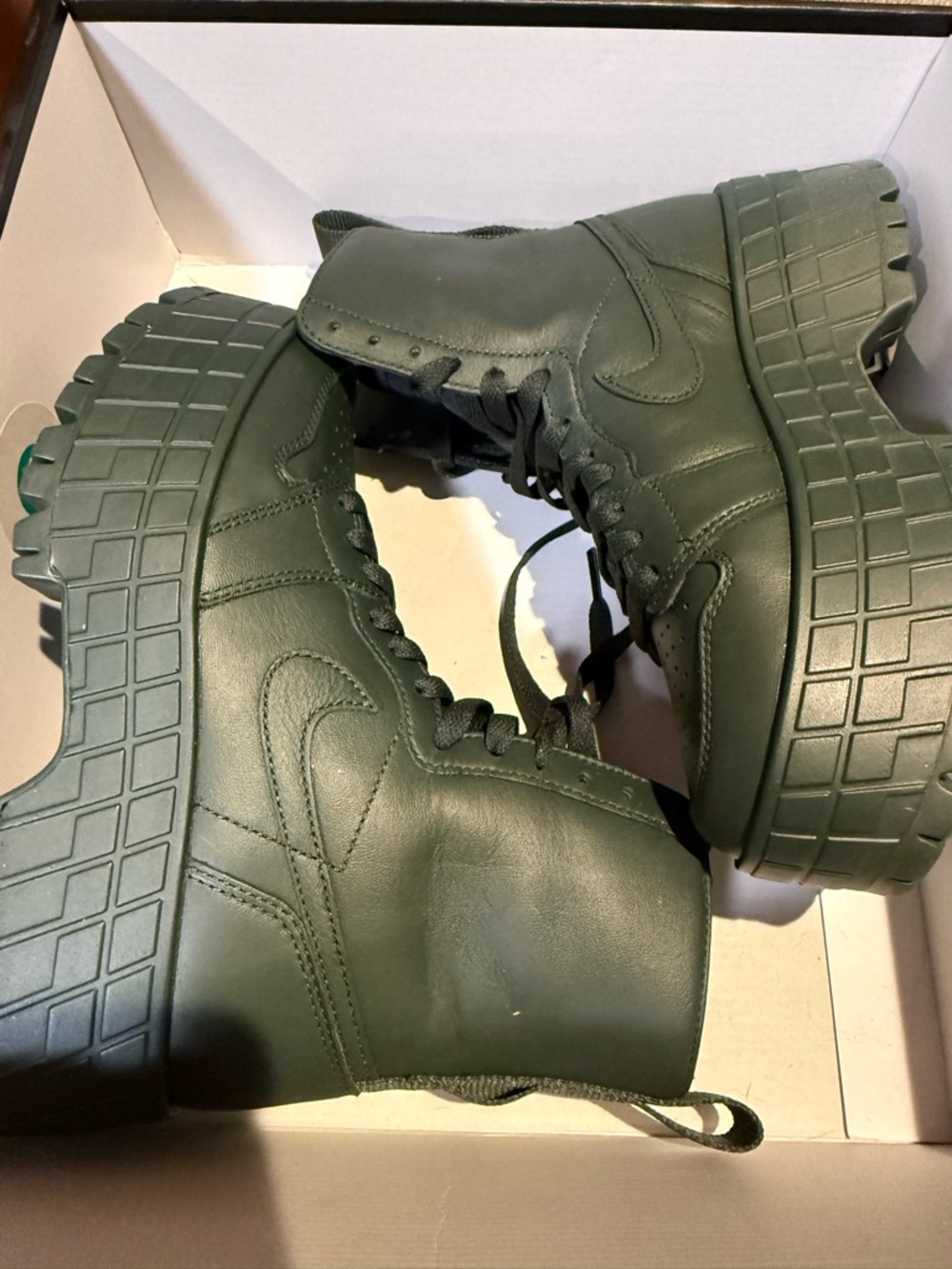 Nike Women’s Olive Green Platform Leather Boots